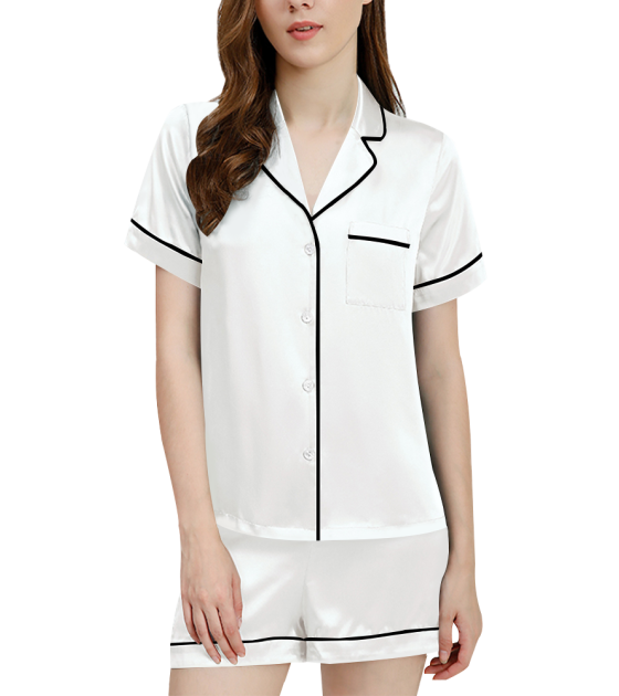 冰丝短款套装-衣服（R0029AB-A） - 冰丝-140g/S